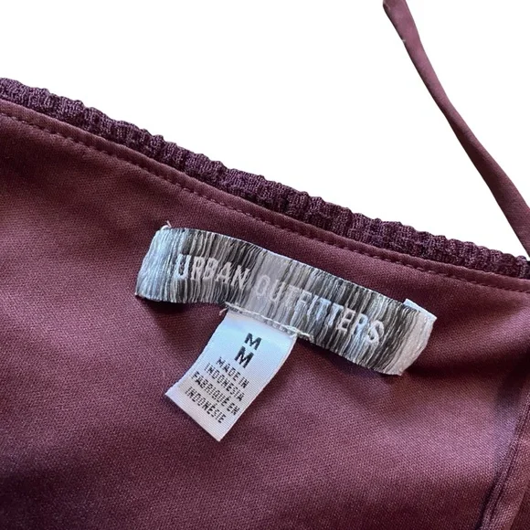 Urban Outfitters Dark Purple Eloise Convertible Tie Split-Front Tube Top Medium - Picture 4 of 5